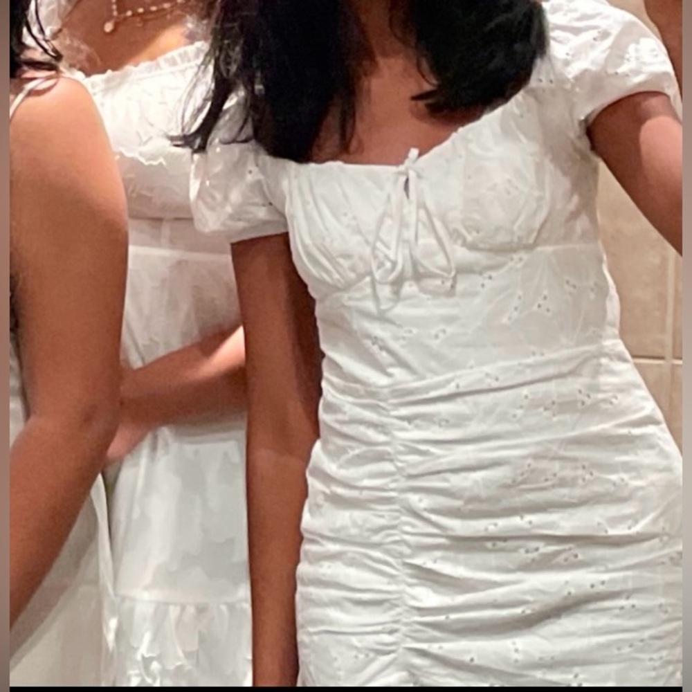 cute, coquette, and cottage core white dress